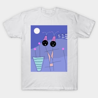 Kids at Night Stick Figure T-Shirt